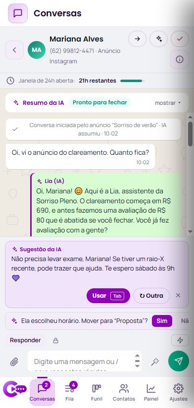 Conversa aberta no celular